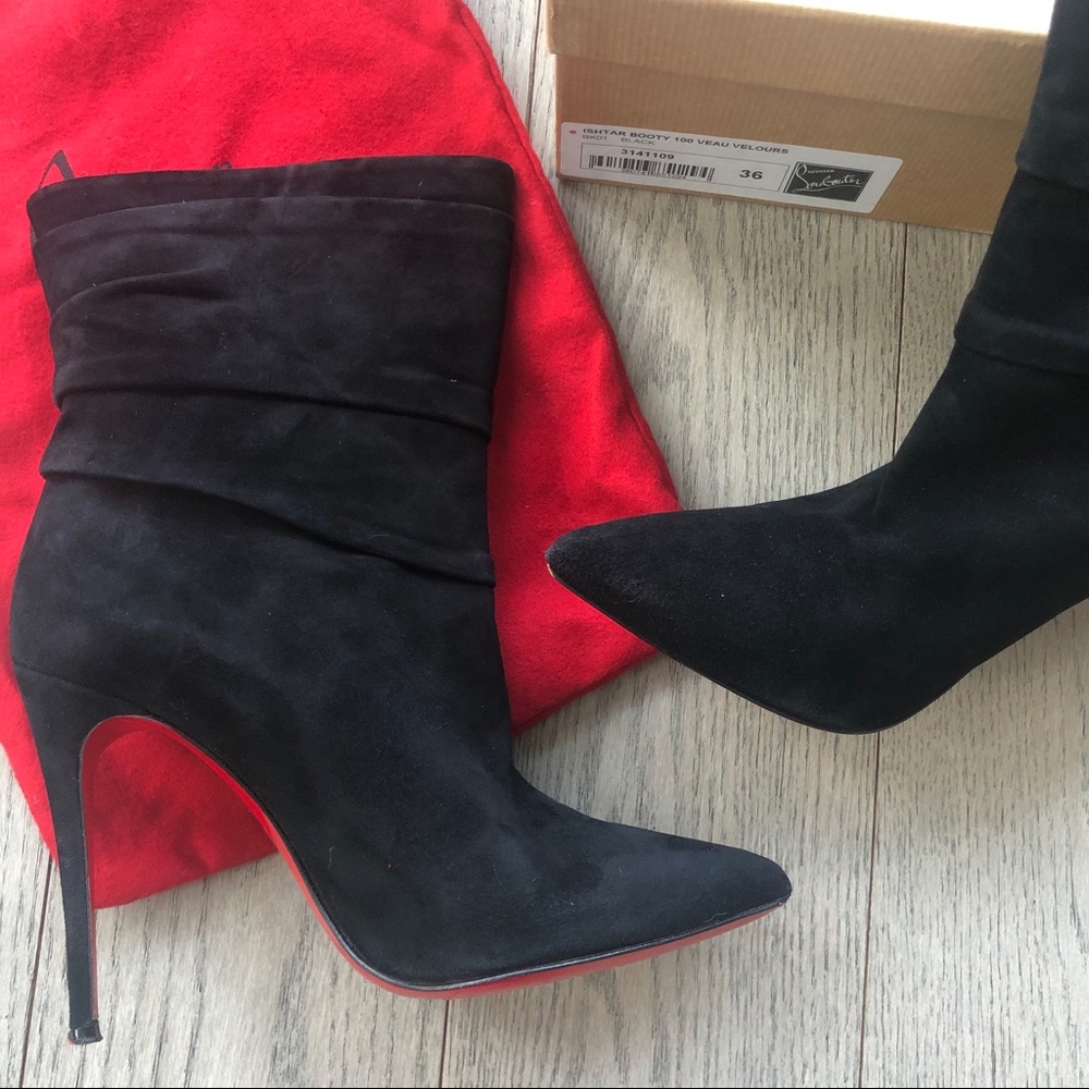 Christian Louboutin Istar booty 100 black suede 36